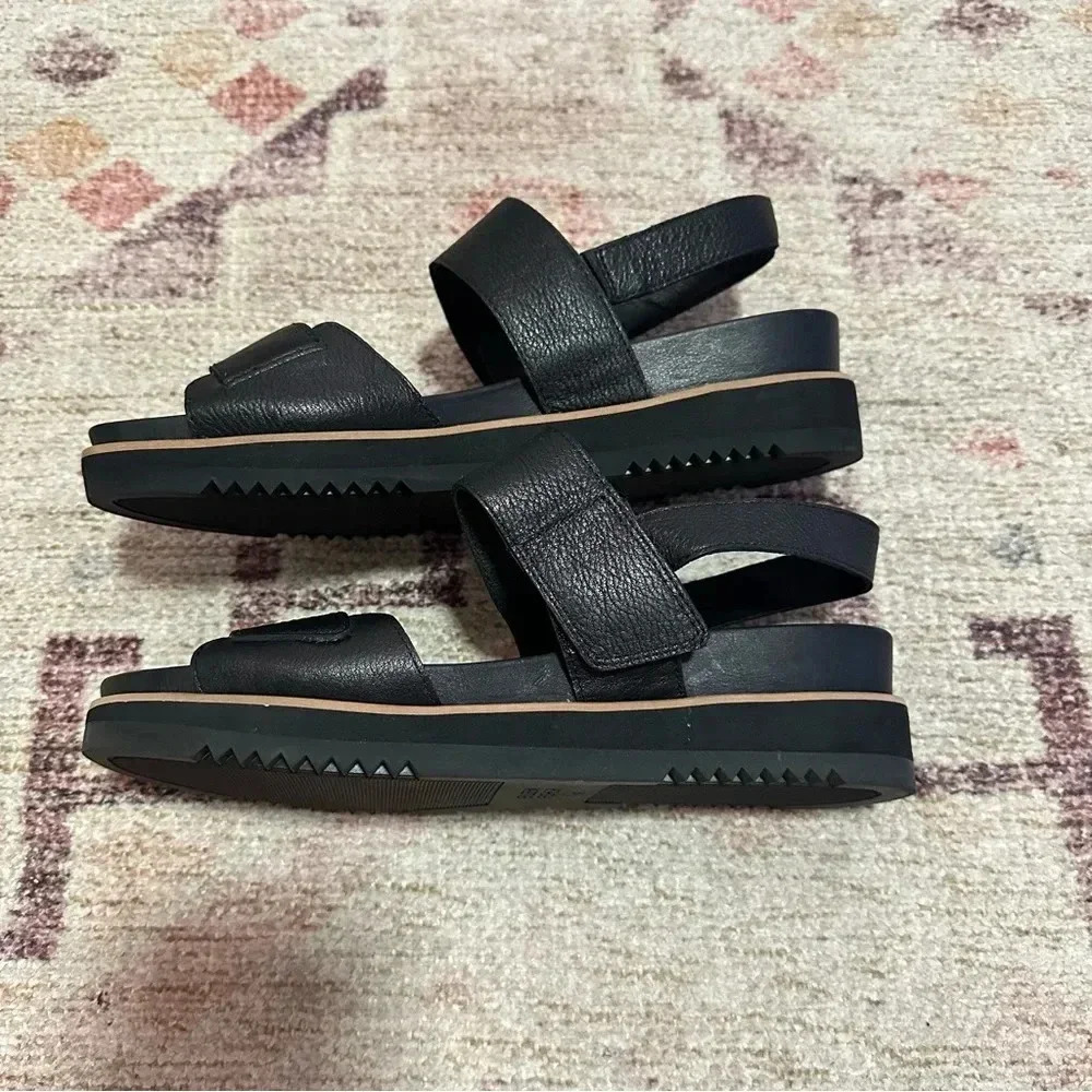 NWOT Eileen Fisher• Black Velcro Strap Sandals Size 9 - Picture 6 of 13